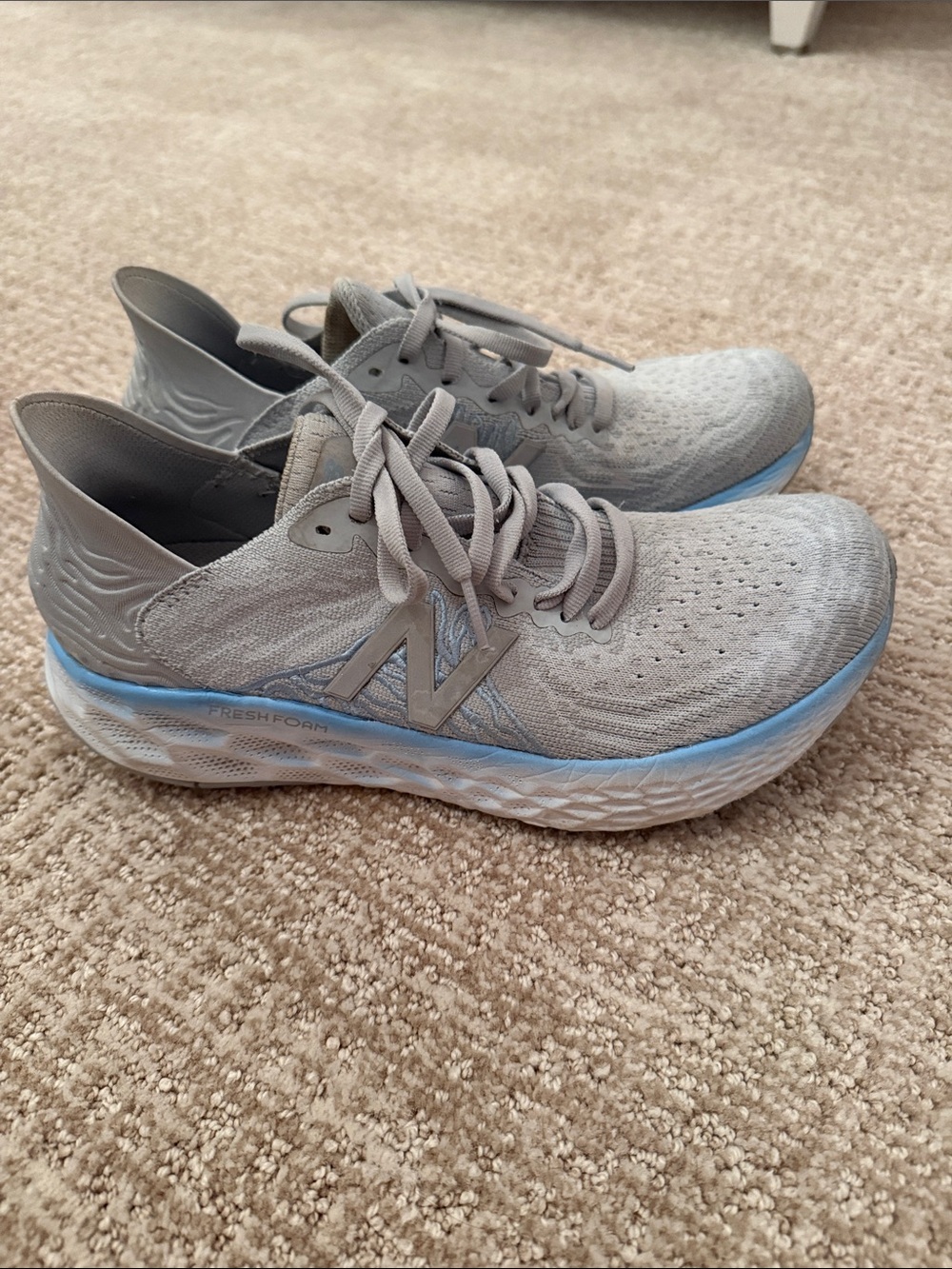 New Balance Fresh Form Women's Light Gray Sneakers with Pale Blue Accent